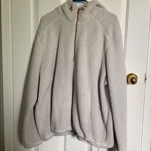 white fluffy sweater